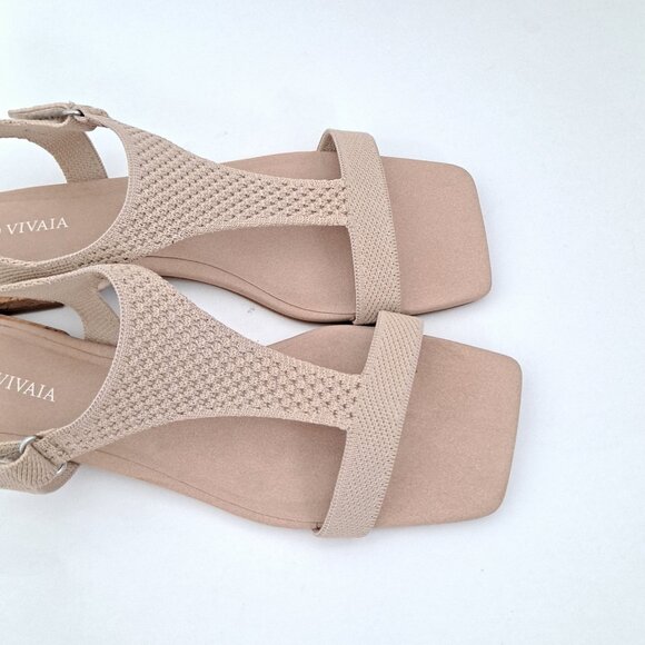 Vivaia Mia Tan T Strap Square Toe Sandals 10.5 42 - Picture 2 of 11